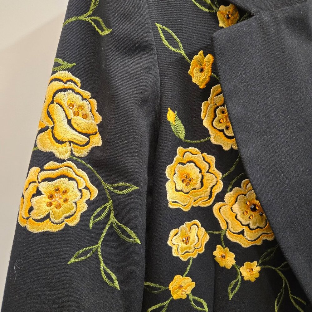 Vintage Scully Yellow Rose Embroidered Jacket - Picture 4 of 8